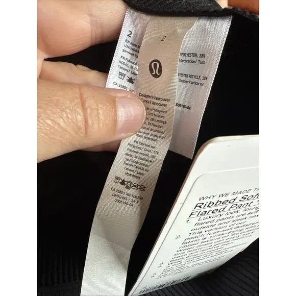 NWT Lululemon Ribbed Softstreme Flared Pant *Regular 33 inseam Gray Size 2